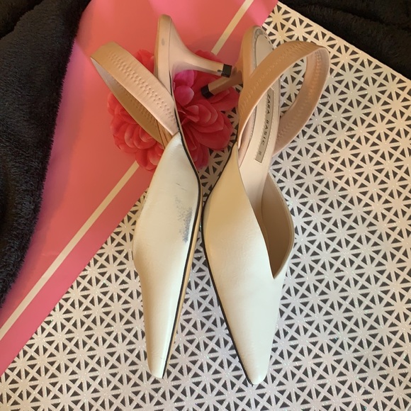 Zara Basic white and nude sling back - Picture 3 of 7